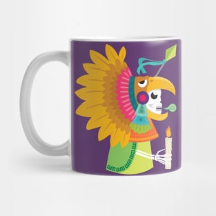 Aztec Warrior Skull / Mexican prehispanic Skull /Cool colorful skull by Akbaly Mug